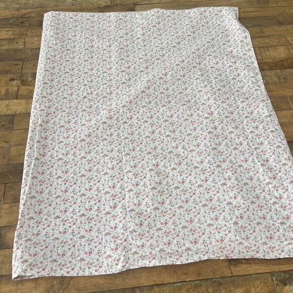 Laura Ashley Twin XL Fitted Sheet & Flat Sheet Set Pink Floral Print 100% Cotton - Picture 2 of 9